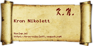 Kron Nikolett névjegykártya